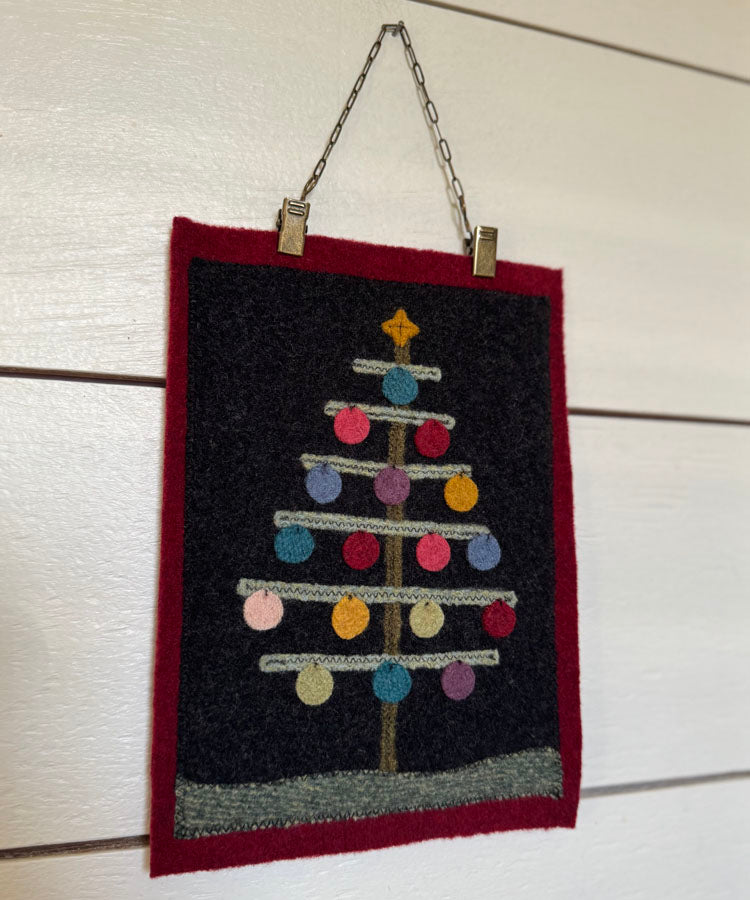 5 x 7" Christmas Tree Wool Hangings