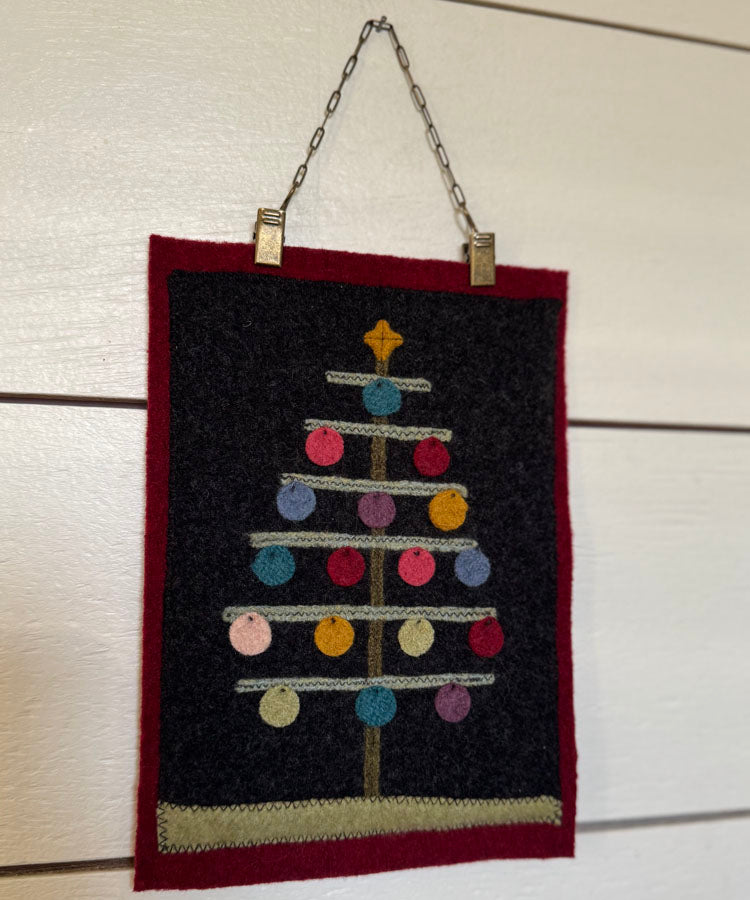 5 x 7" Christmas Tree Wool Hangings