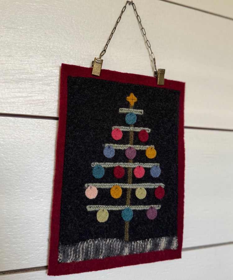 5 x 7" Christmas Tree Wool Hangings