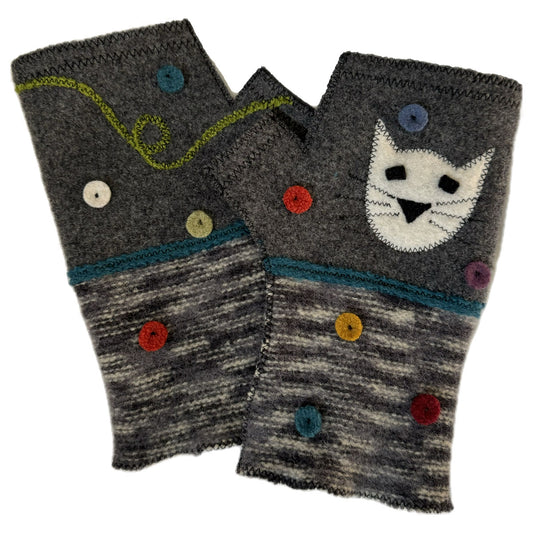 Cool Cat Fingerless Gloves
