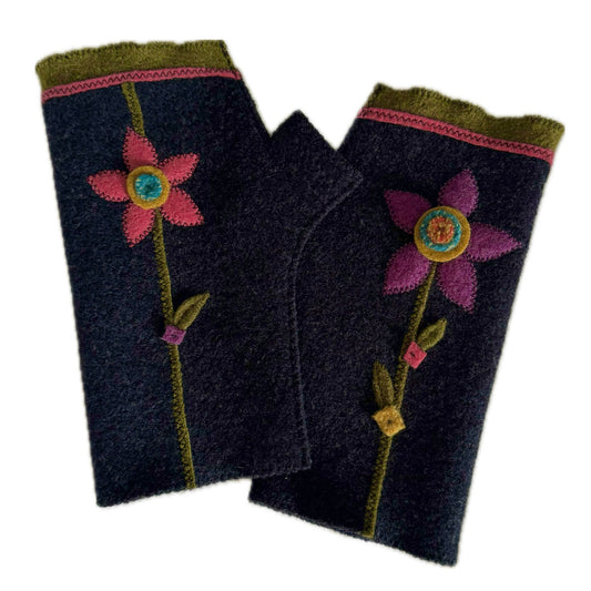 Funky Flower Fingerless Gloves