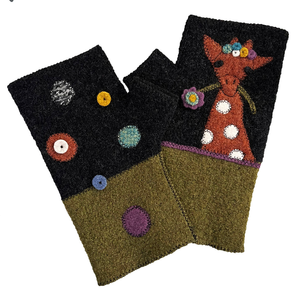 FG079 Giraffe Fingerless Gloves