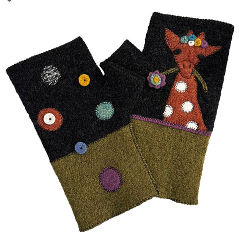 FG079 Giraffe Fingerless Gloves