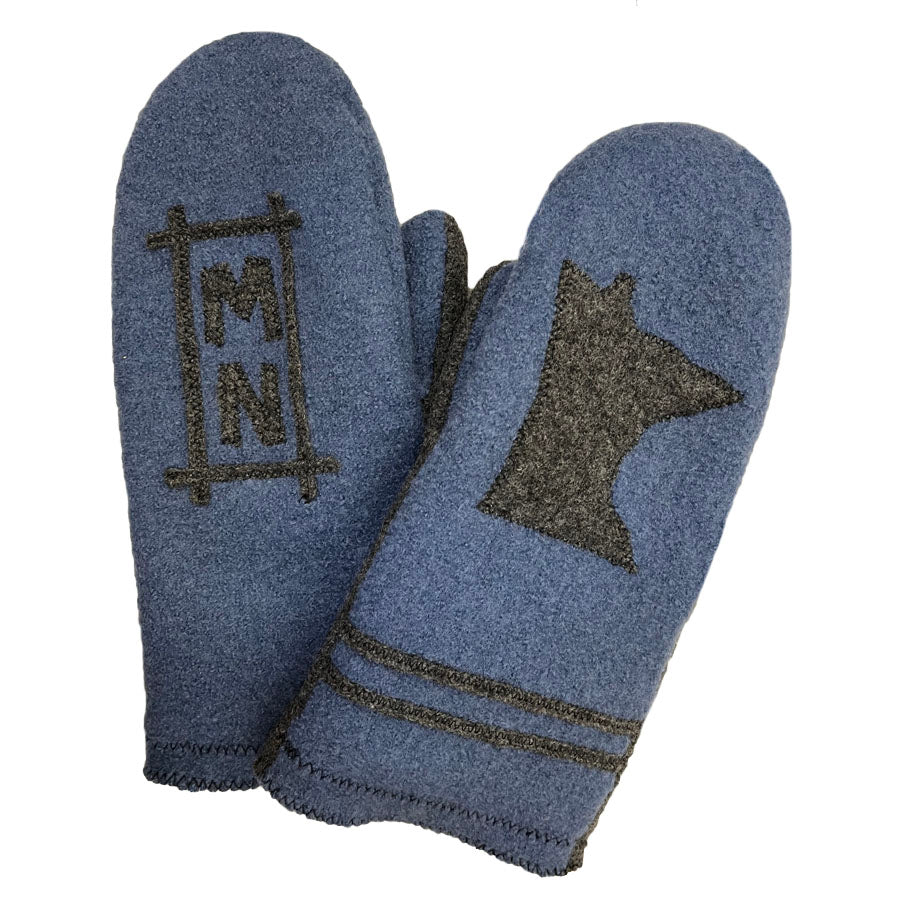 WM061 MN Mitten - Blue/Gray