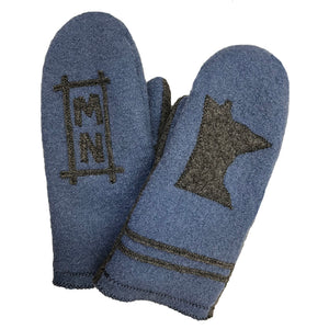 WM061 MN Mitten - Blue/Gray