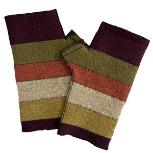 FG044 Earth Stripe Fingerless Gloves
