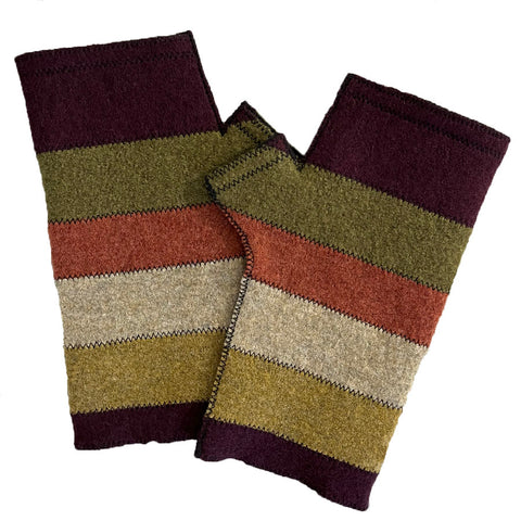 FG044 Earth Stripe Fingerless Gloves