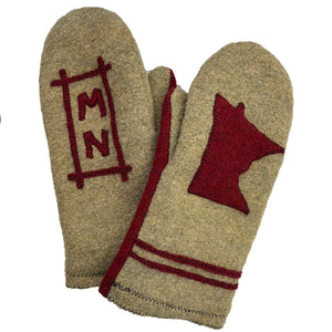 WM063 MN Mitten - Oat/Red